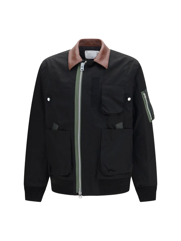 Sacai 100% Cotton jacket in black