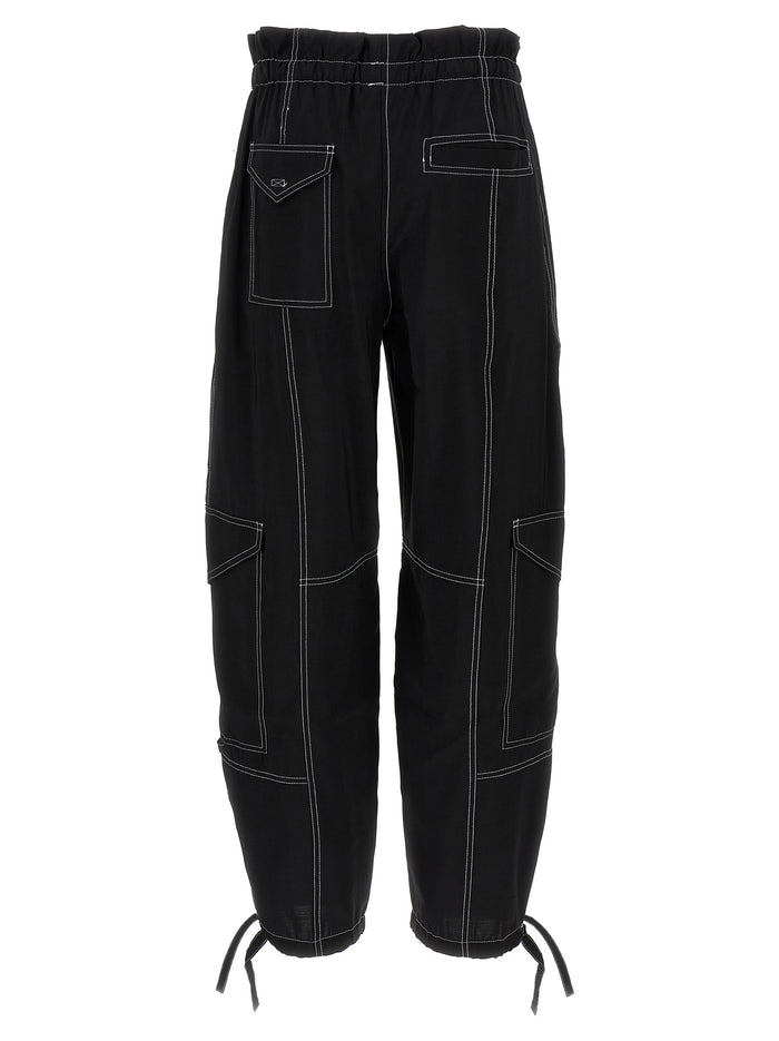 Light Slub Pocket pants Black Viscose