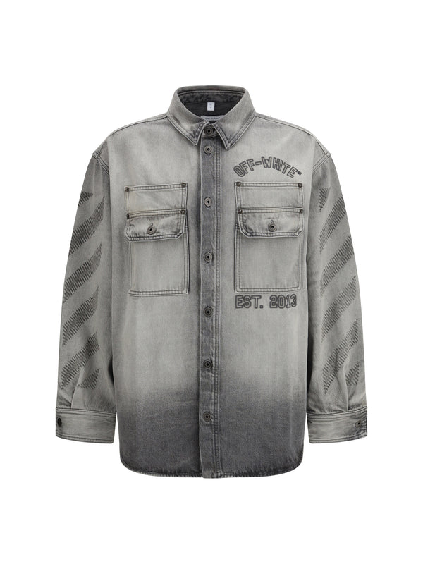 Off-White 100% Cotton overshirt in gray