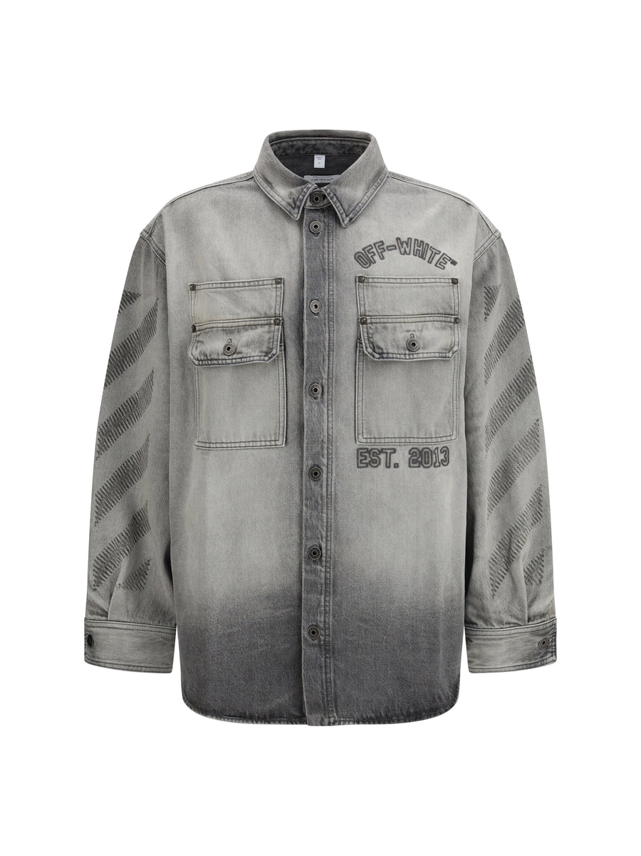 Off-White 100% Cotton overshirt in gray
