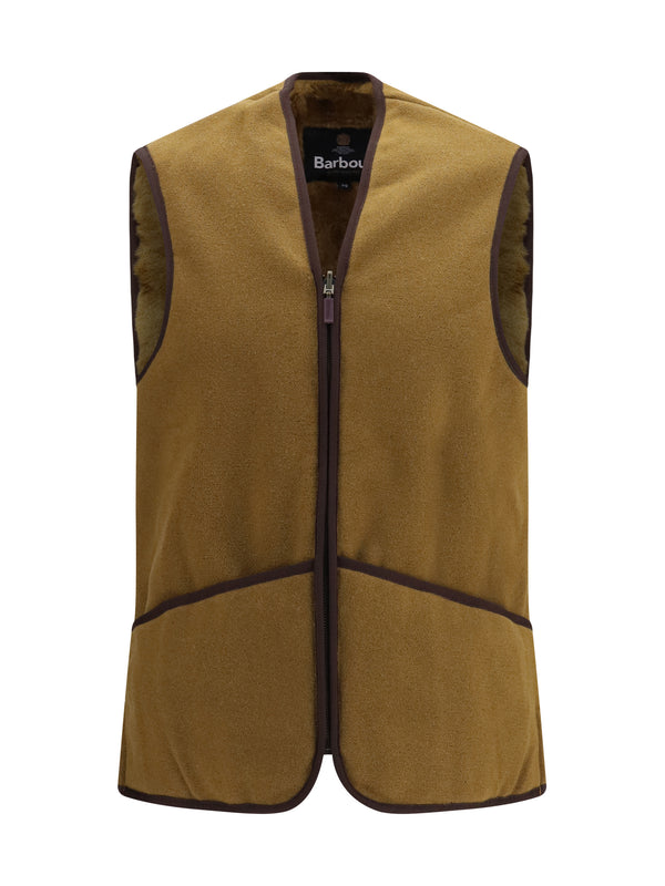 Fleece Vest Brown Acrylic Jacket