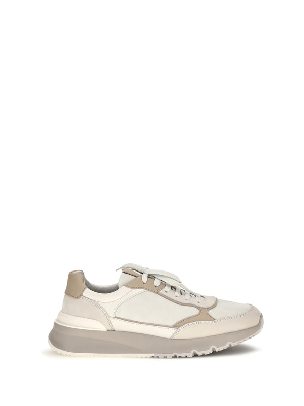 Brunello Cucinelli Upper: 100% calf leather; Sole: 100% rubber sneaker in beige