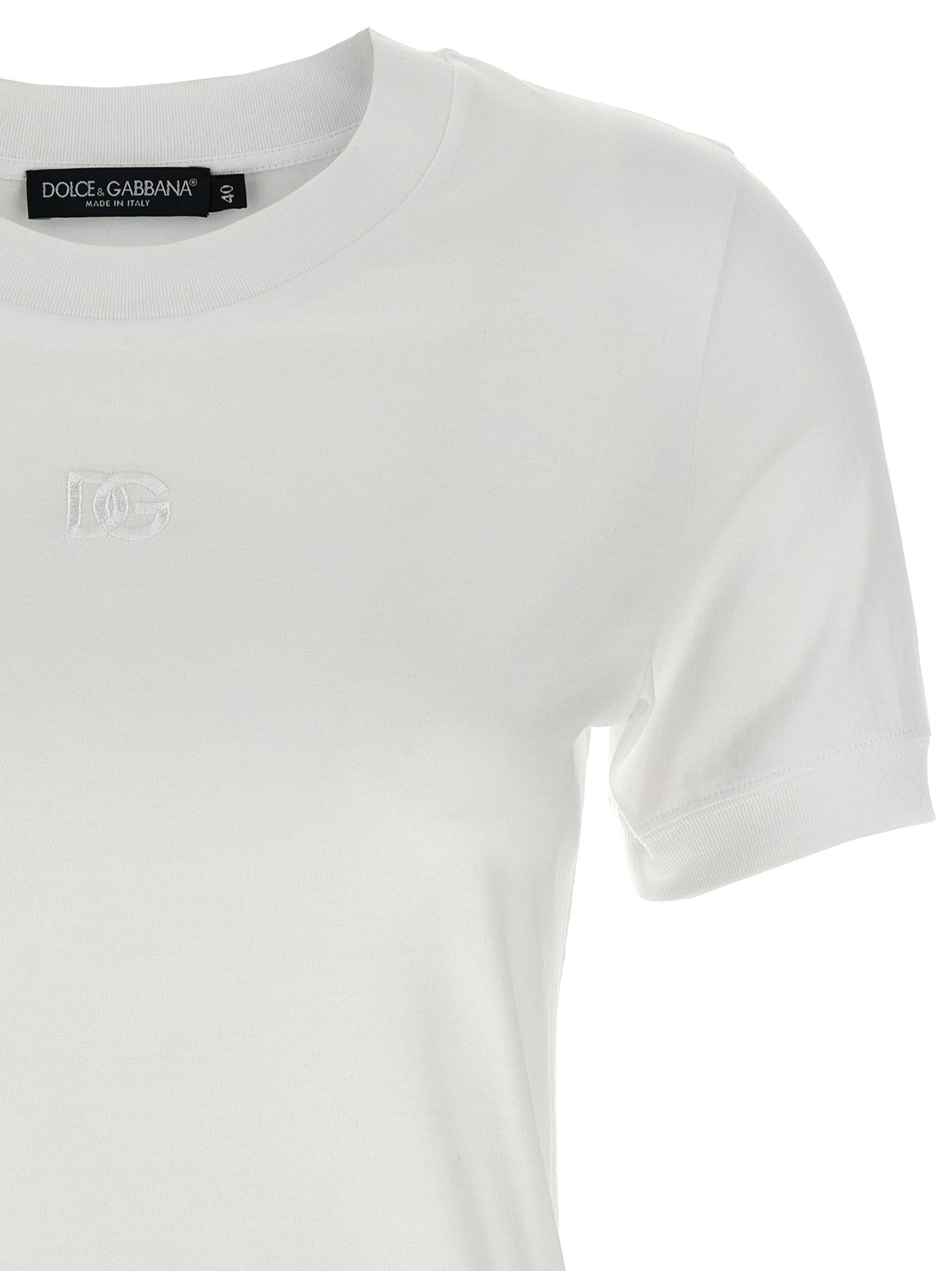 Logo embroidery t-shirt White Cotton
