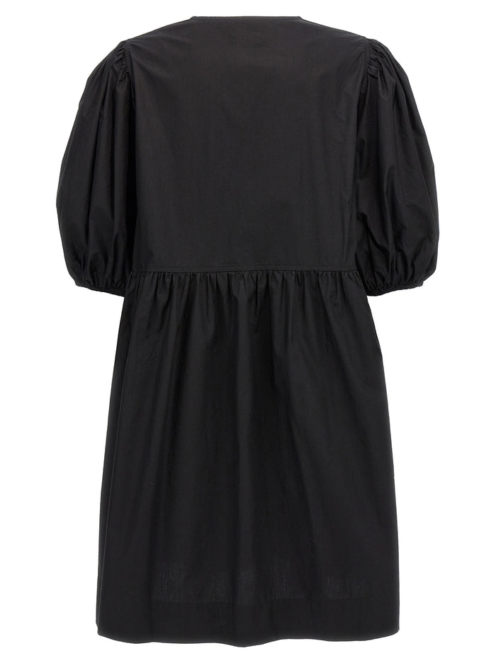 Knot poplin dress Black Cotton