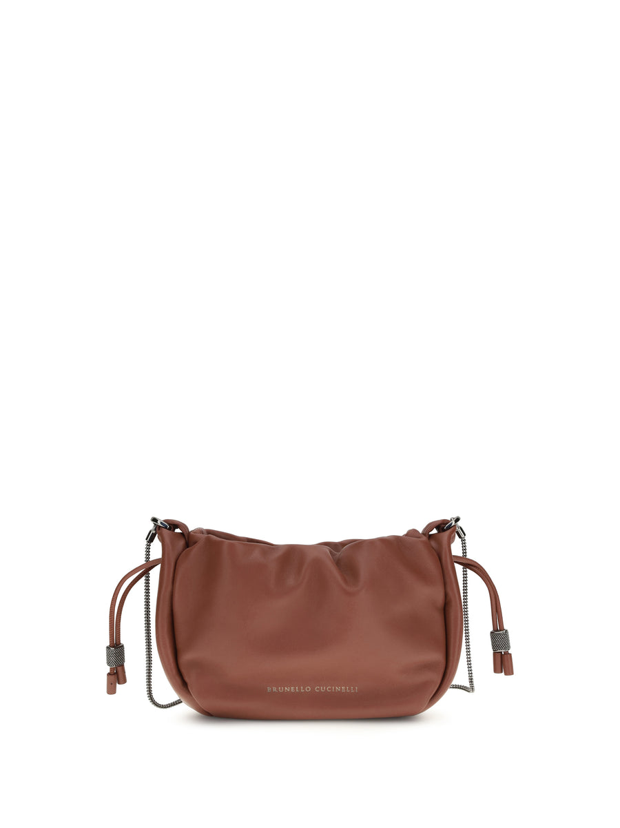 Brunello Cucinelli 100% Calf Leather Bos Taurus shoulder bag in brown