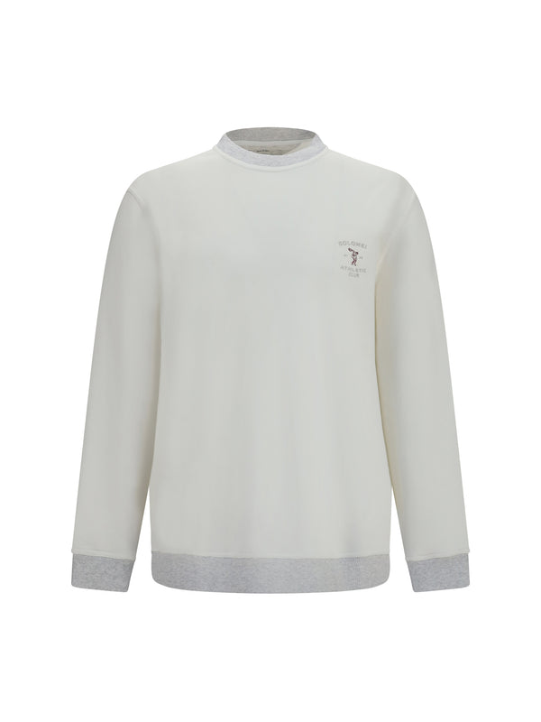 Cotton Sweatshirt With Embroidery Off White+perla Sweatshirts