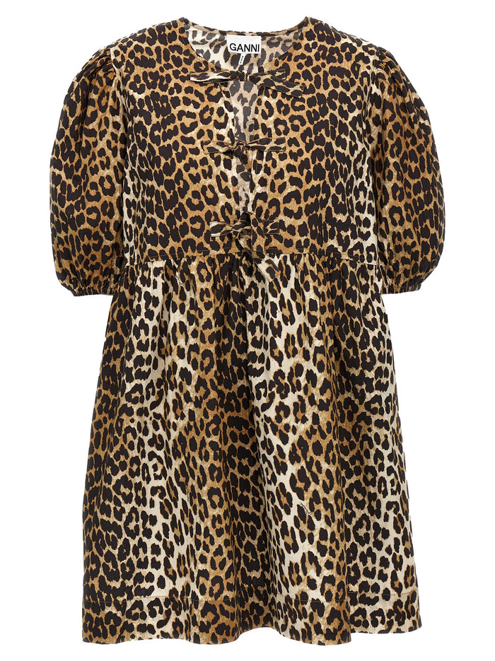 Leopard poplin dress Multicolor Cotton