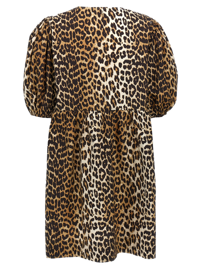 Leopard poplin dress Multicolor Cotton