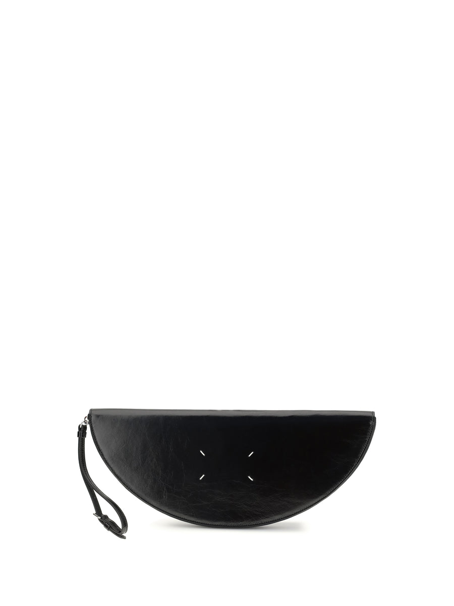 Maison Margiela 100% calf leather Bos Taurus clutch in black