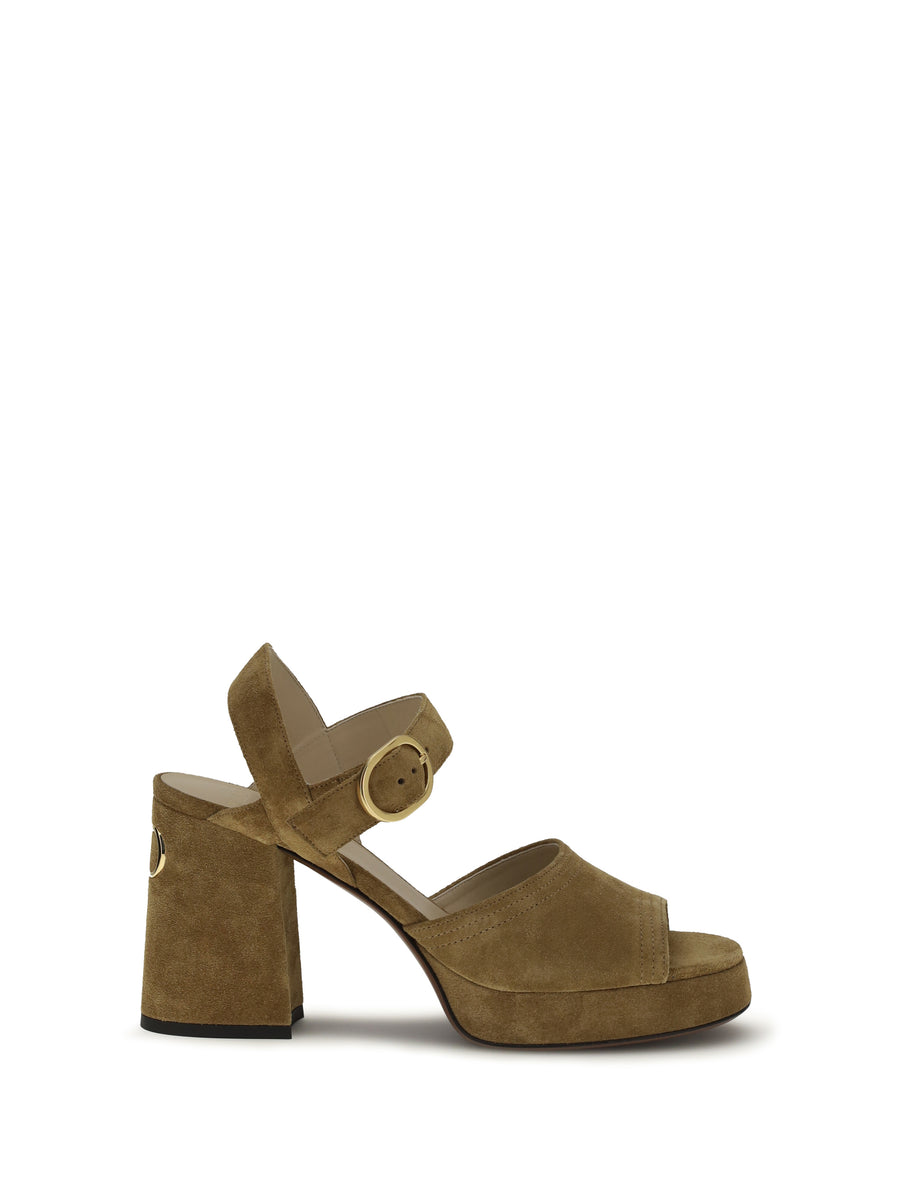 Valentino Garavani Upper: 100% calf leather; Sole: 100% calf leather platform sandals in beige