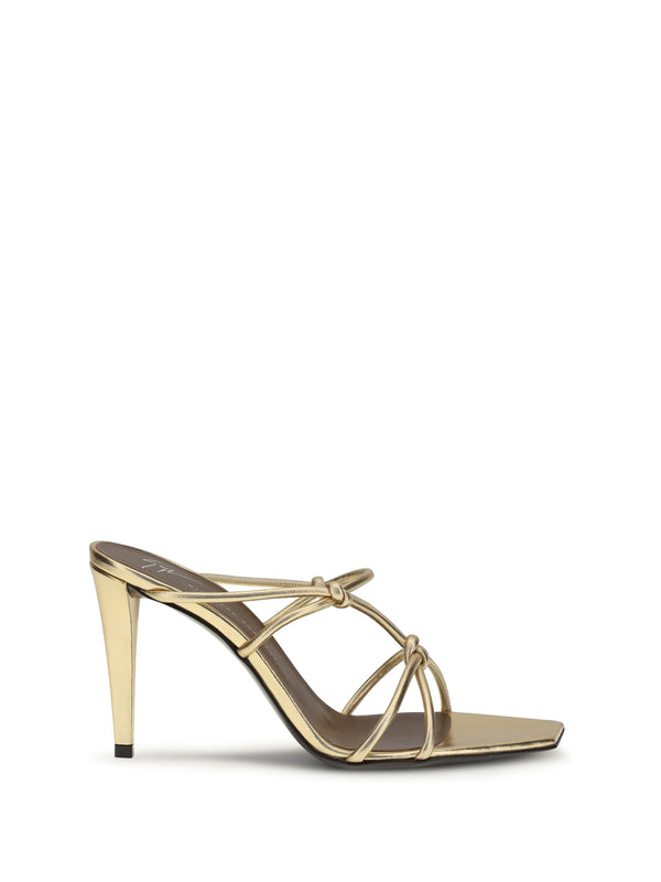 Giuseppe Zanotti 100% Calf Leather Bos Taurus mule sandals in gold