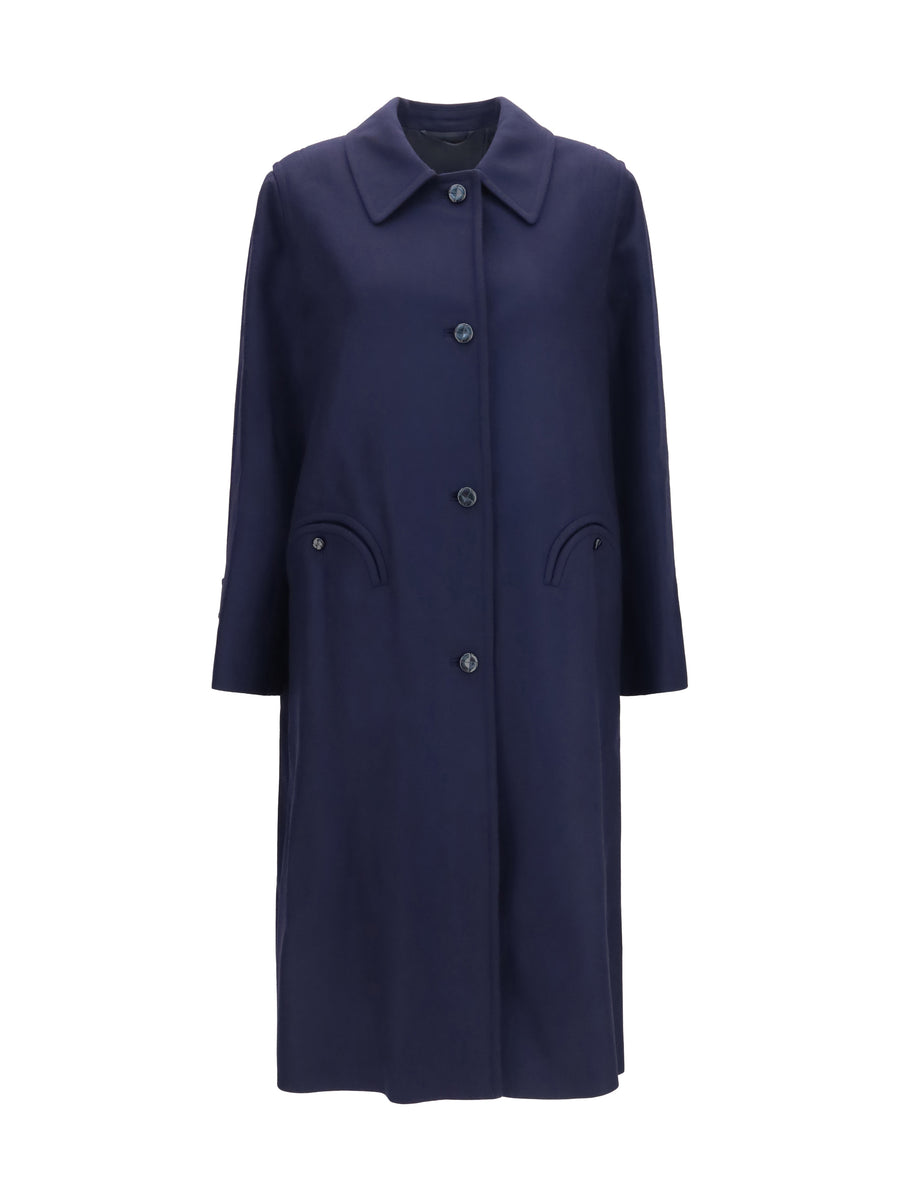 Blazè Milano 100% Merino Wool Ovis Aries trench coat in navy