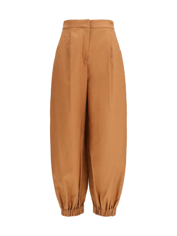Fendi 71% Linen trousers in brown
