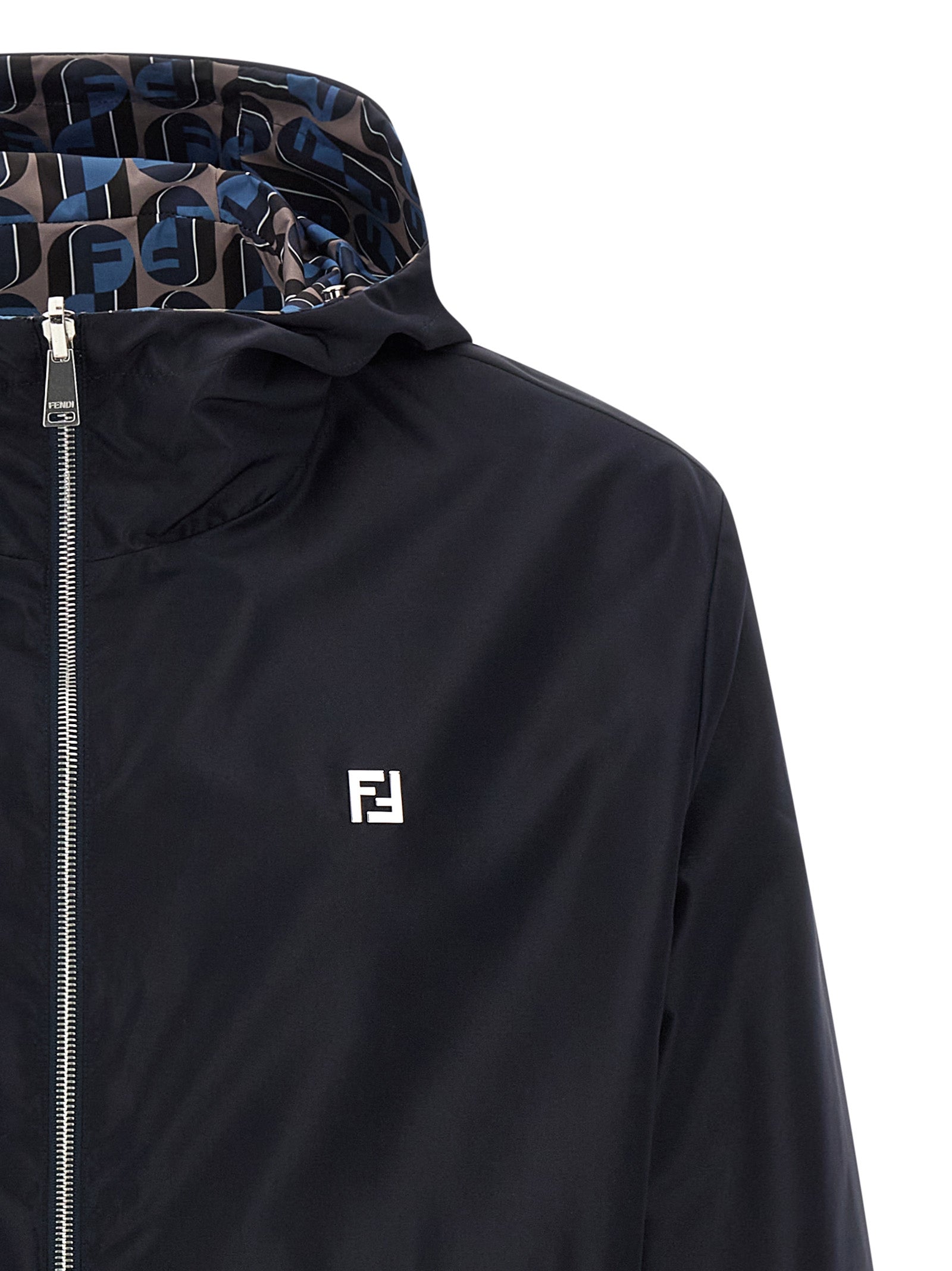 Fendinity reversible windbreaker Blue Polyester Down Jacket, Parka, Casual Jackets