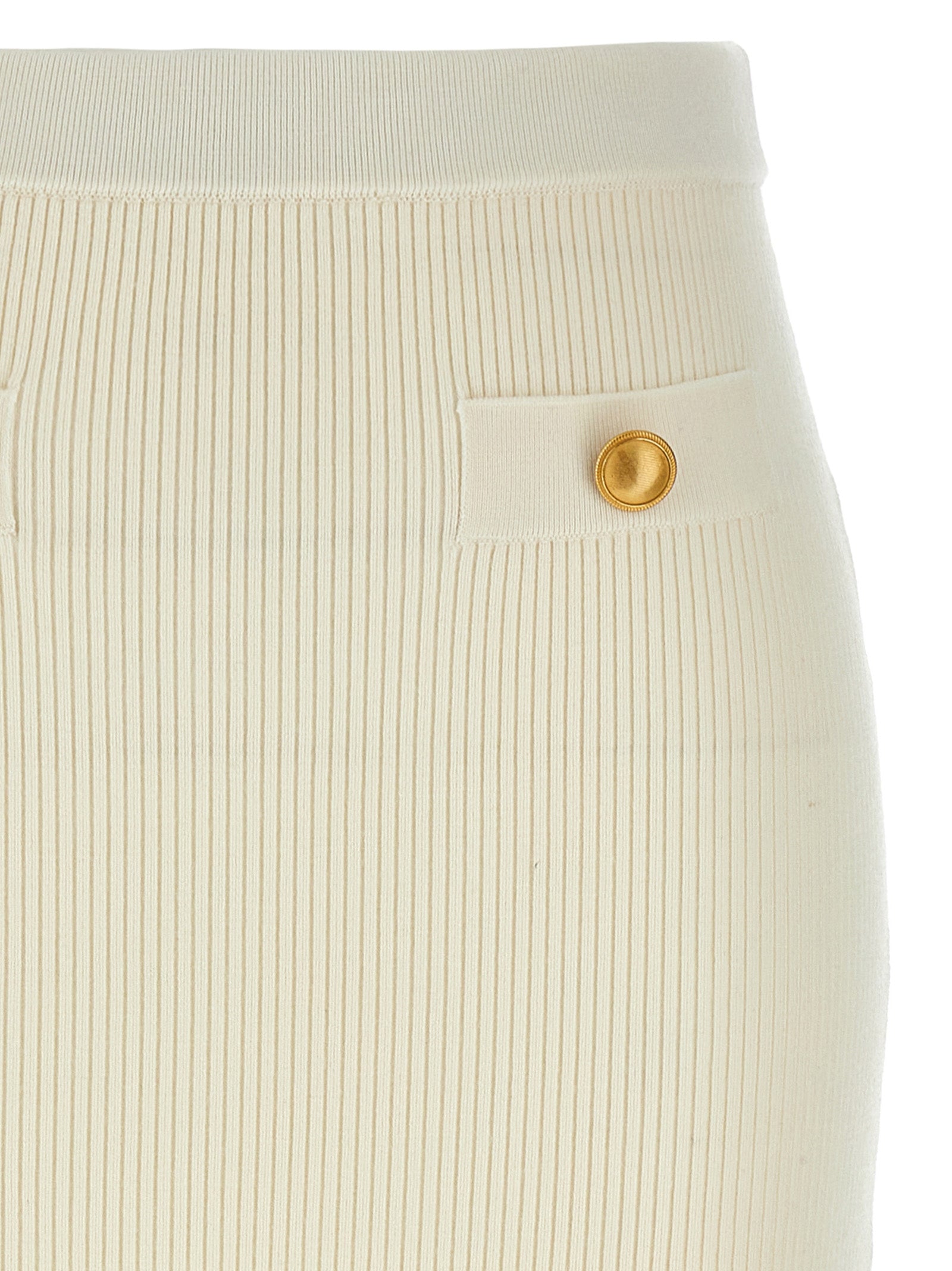 Midi skirt White Wool