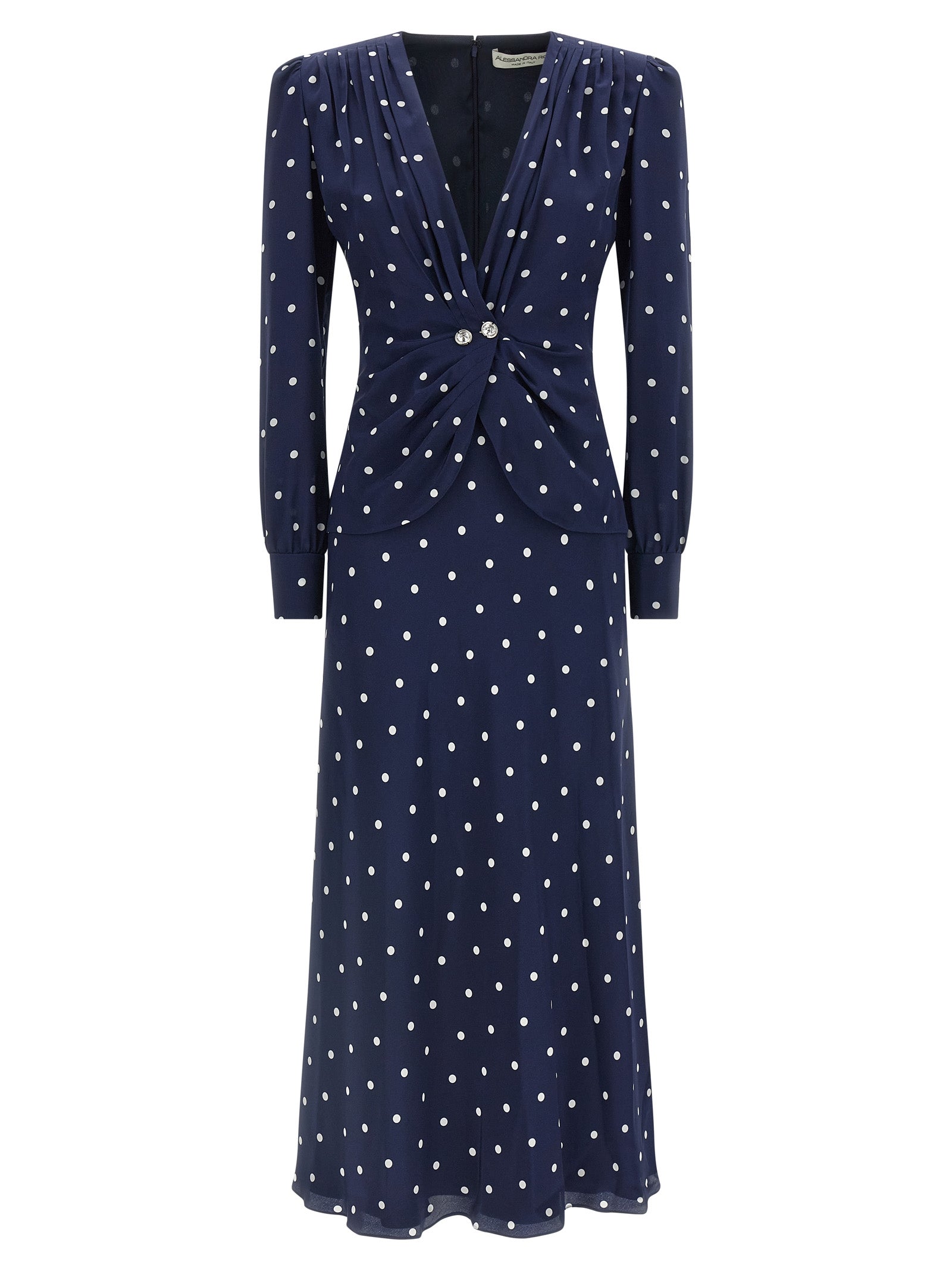 Polka dot dress Blue Silk