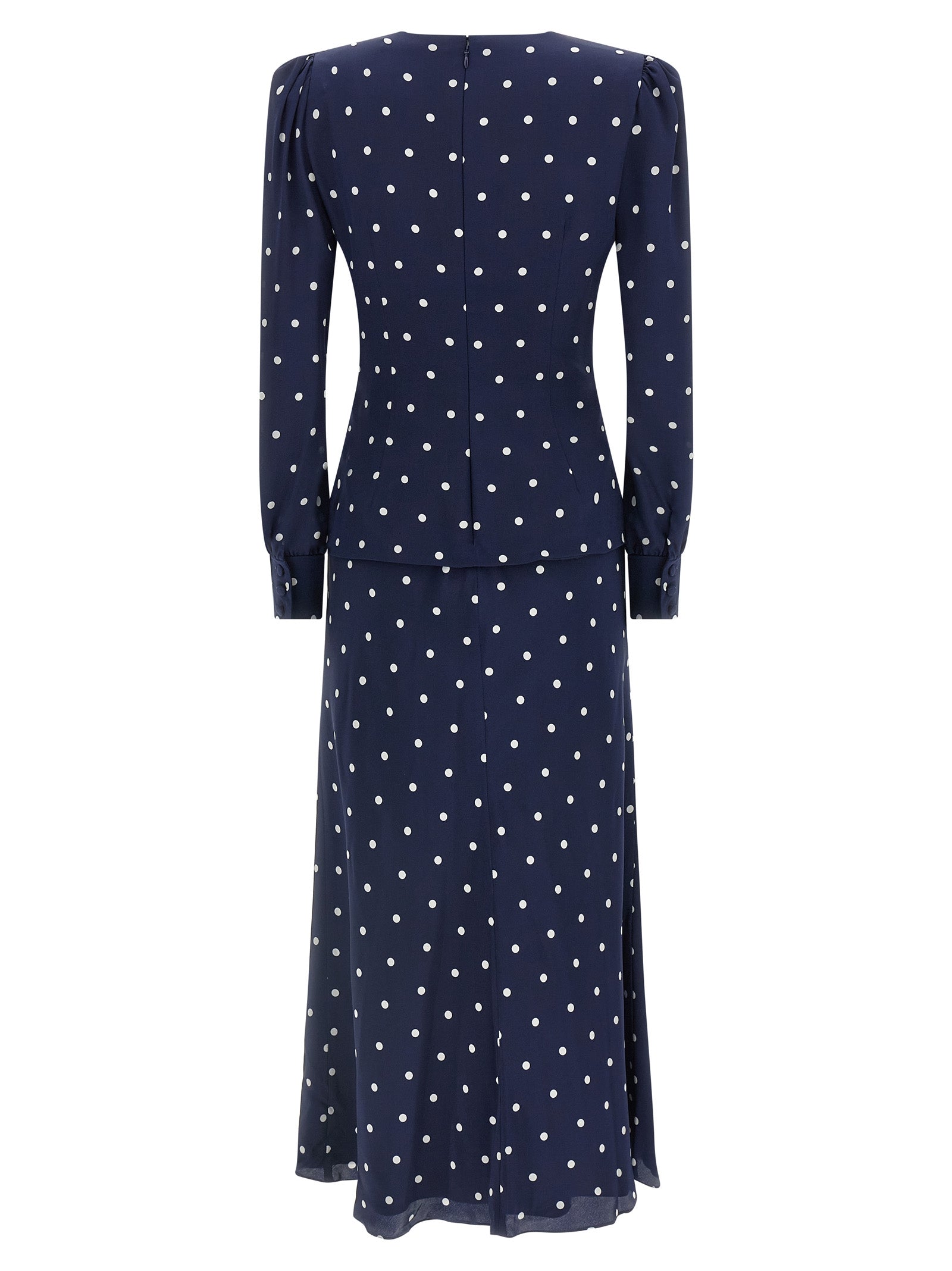 Polka dot dress Blue Silk