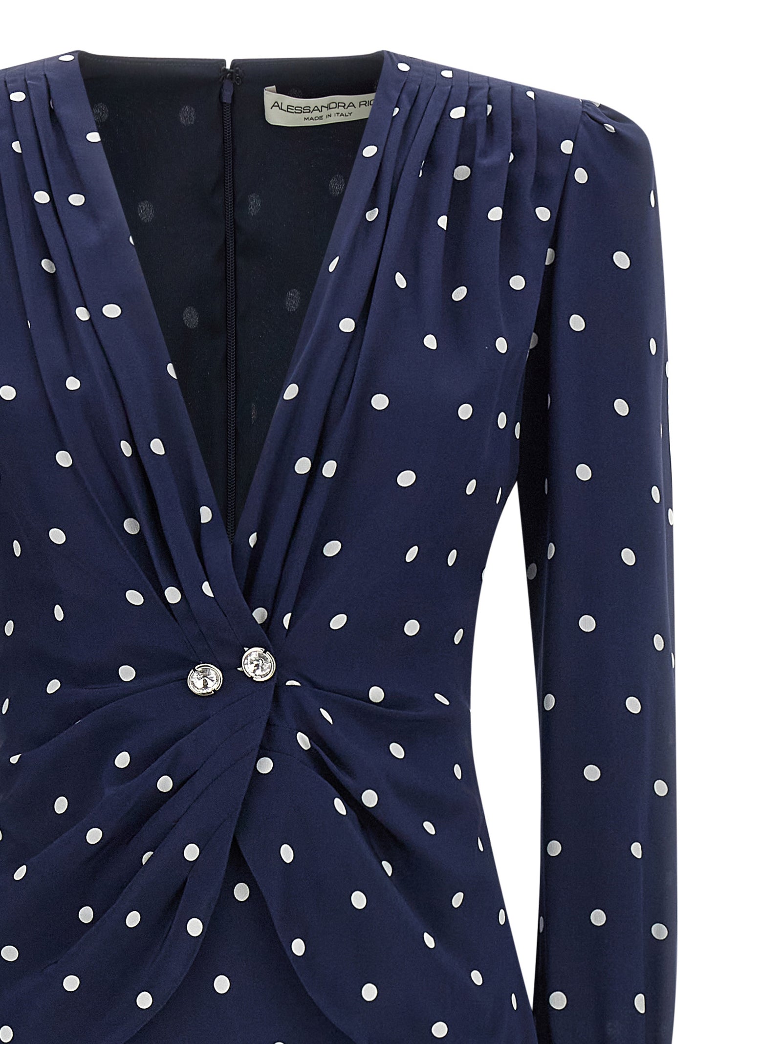 Polka dot dress Blue Silk