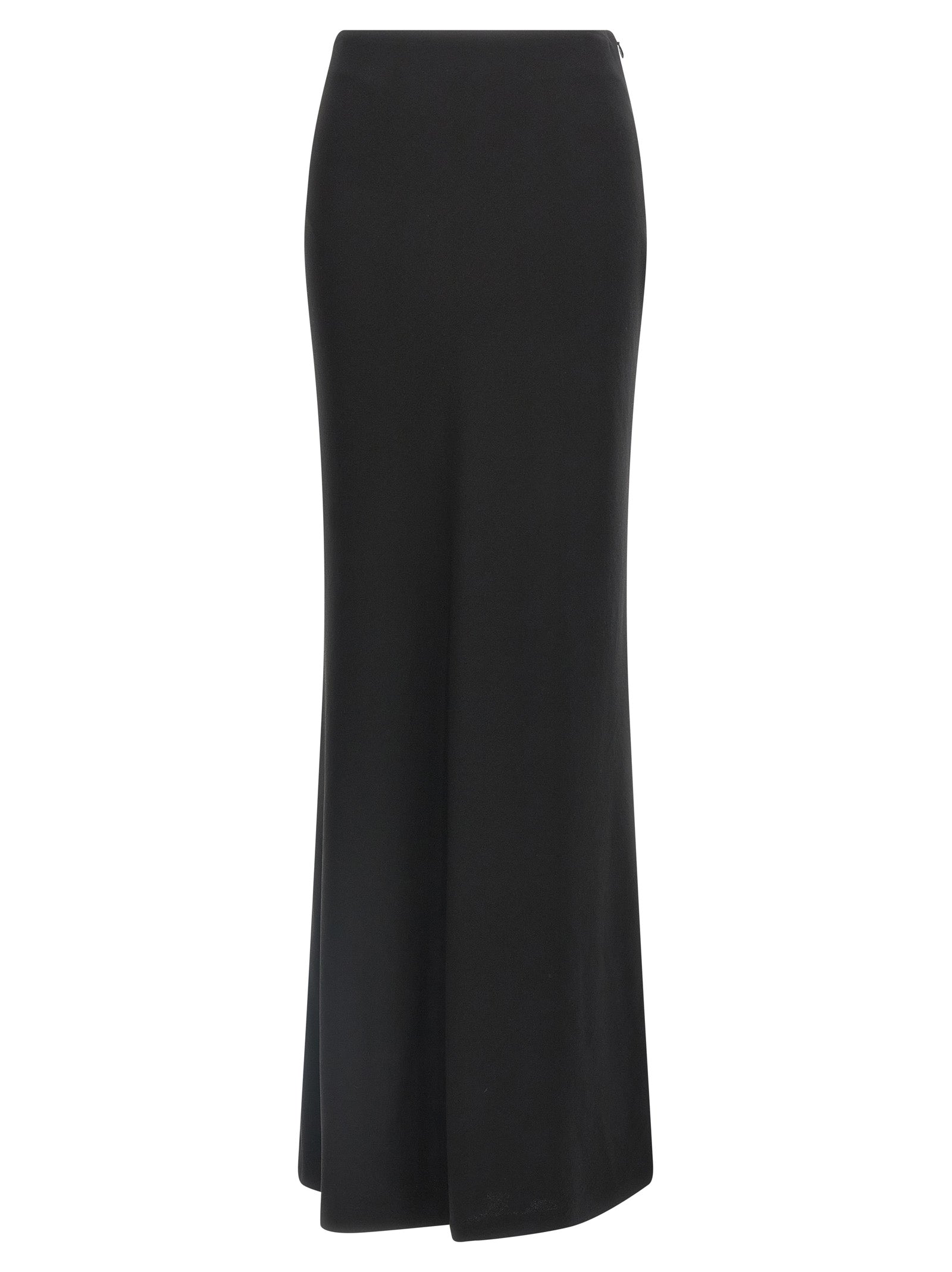 Long silk skirt Black Virgin Wool Elastane