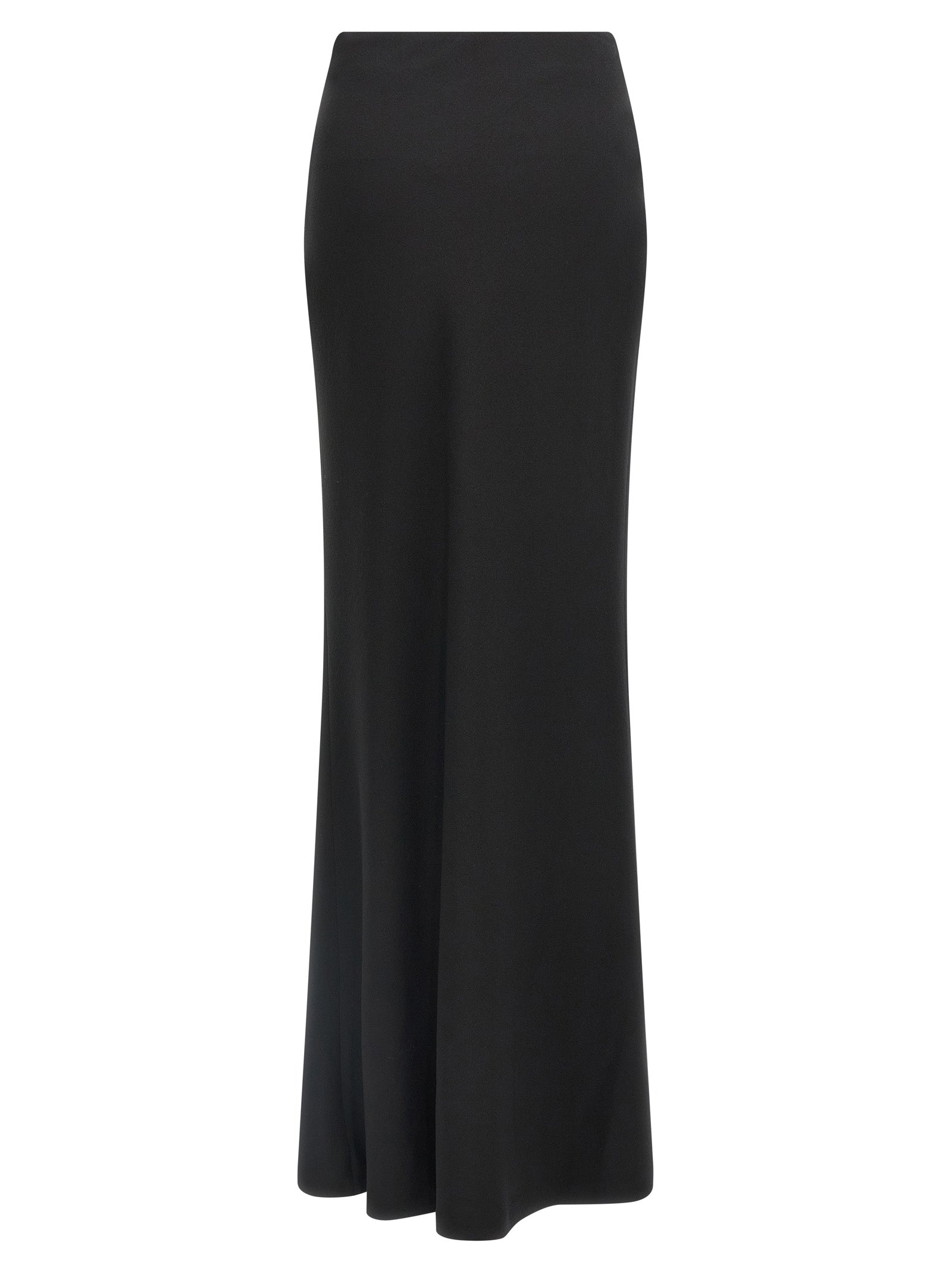 Long silk skirt Black Virgin Wool Elastane