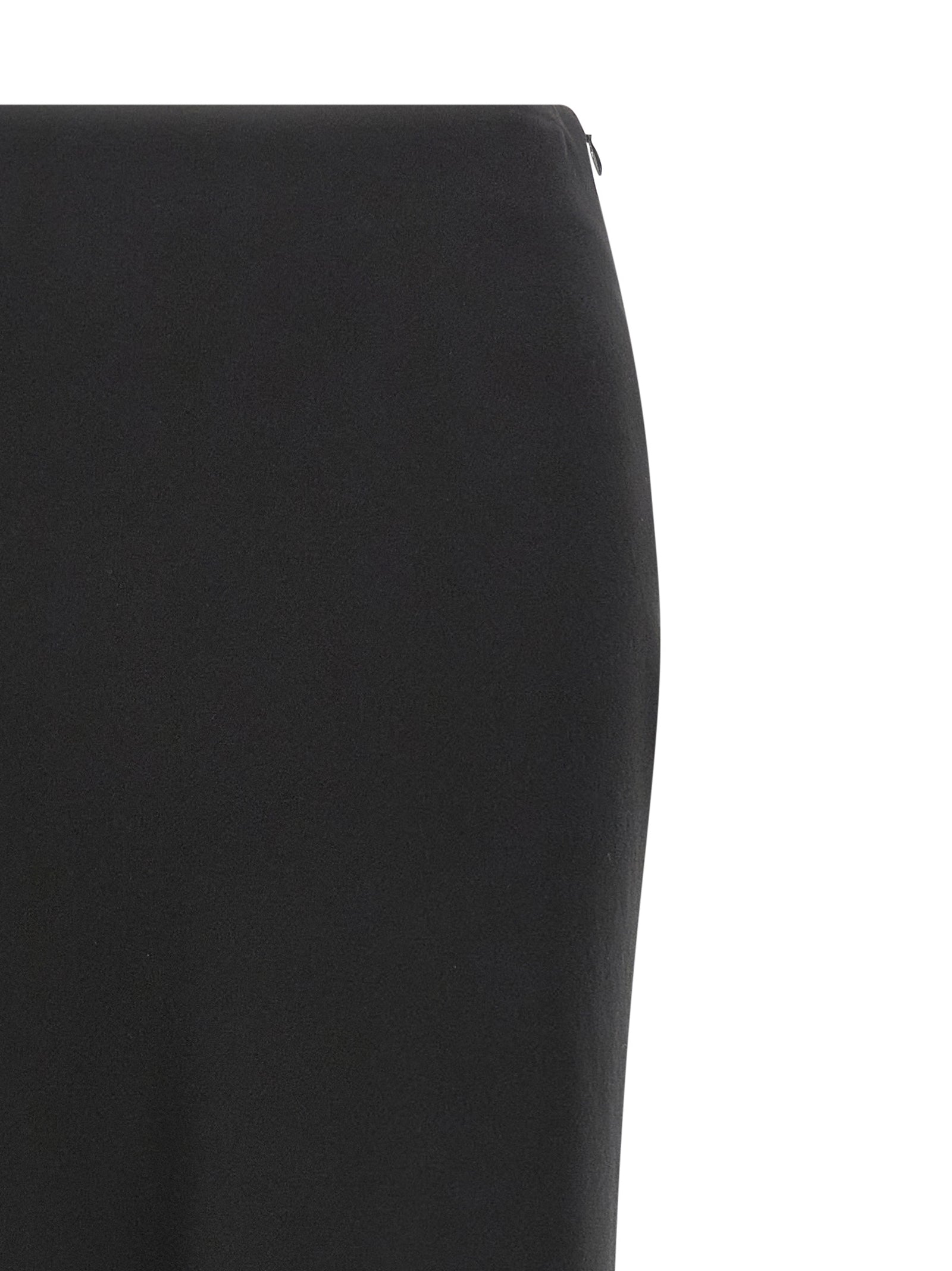 Long silk skirt Black Virgin Wool Elastane