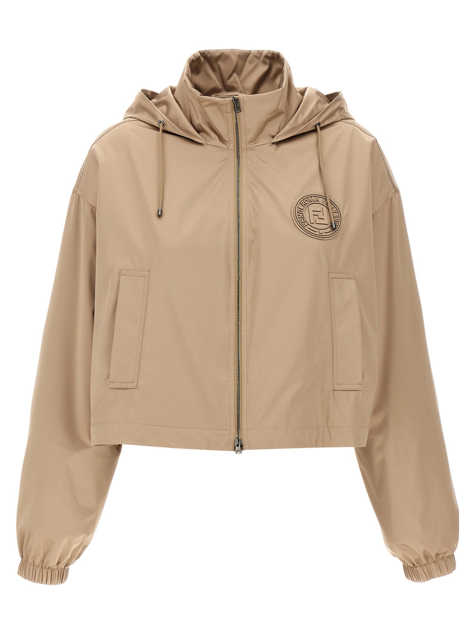Fendi Stamp 1925 anorak Brown Polyester Down Jacket, Parka, Casual Jackets