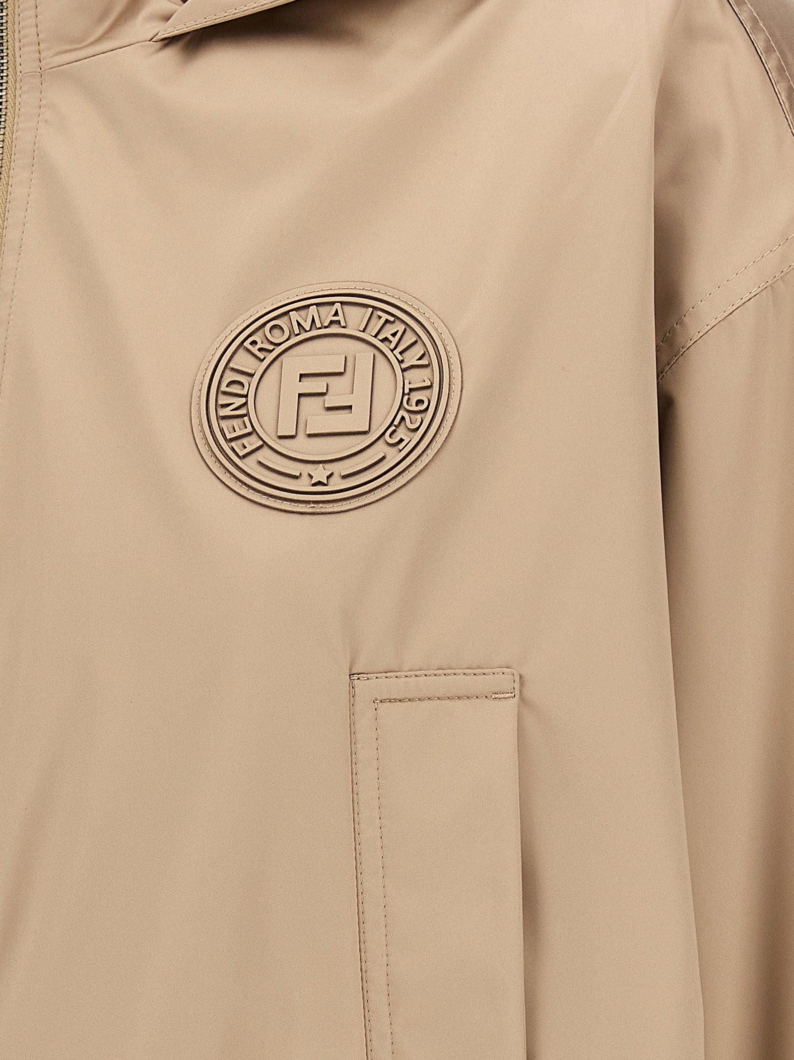 Fendi Stamp 1925 anorak Brown Polyester Down Jacket, Parka, Casual Jackets
