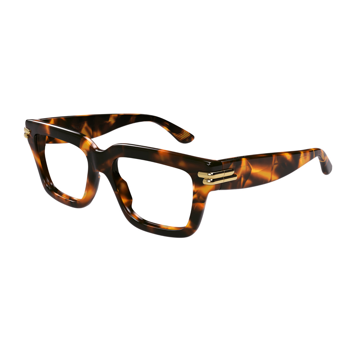Bottega Veneta BV1324O Linea Mitre 002 Havana Trasperent Marrone Recycled Acetate Occhiali Da Vista