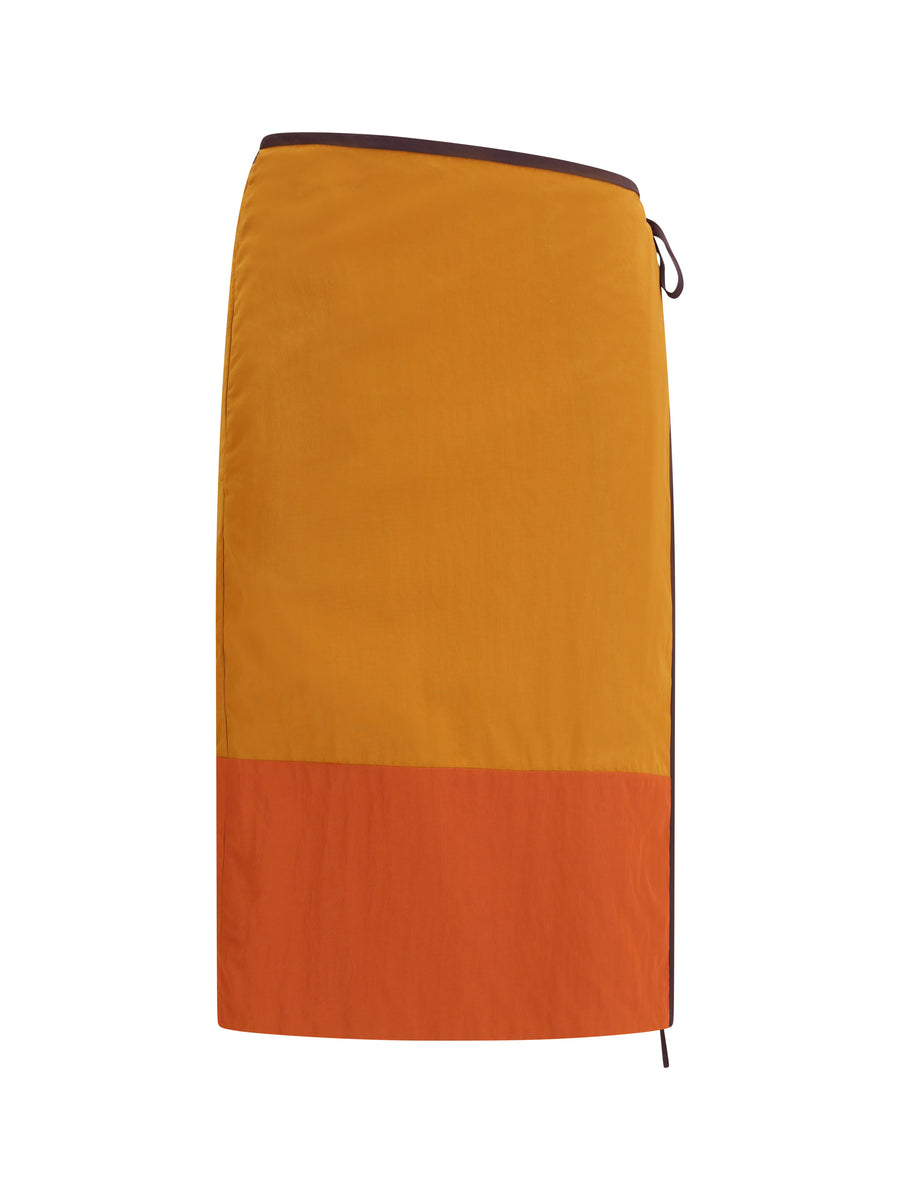 Saint Laurent 100% Nylon skirt in orange