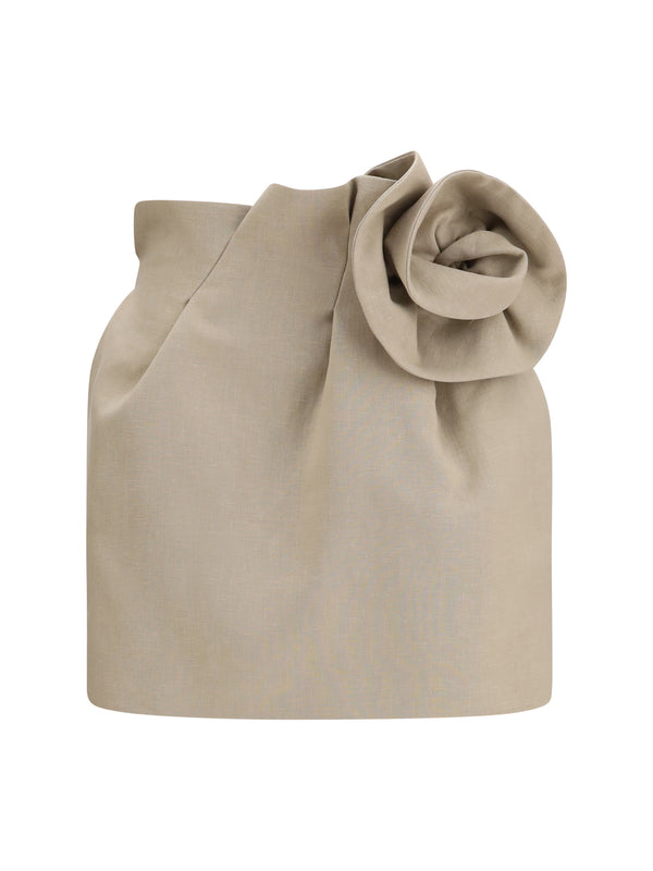 Magda Butrym 99% Linen mini skirt in beige