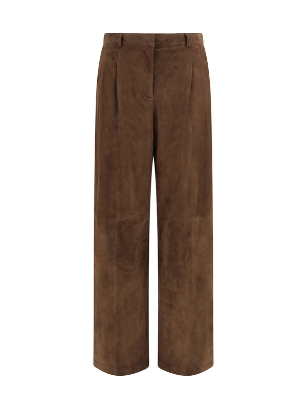 Arma 100% Goat Suede trousers in brown