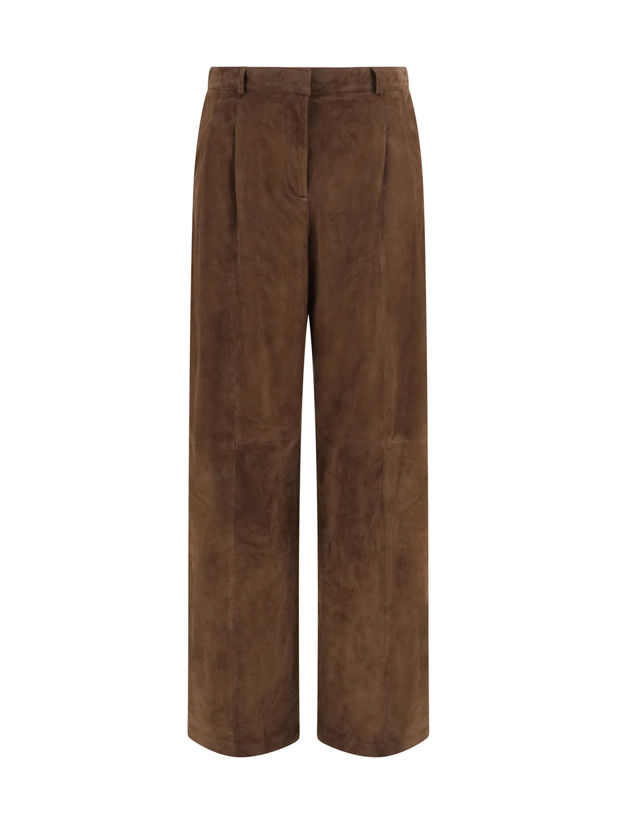 Arma 100% Goat Suede trousers in brown