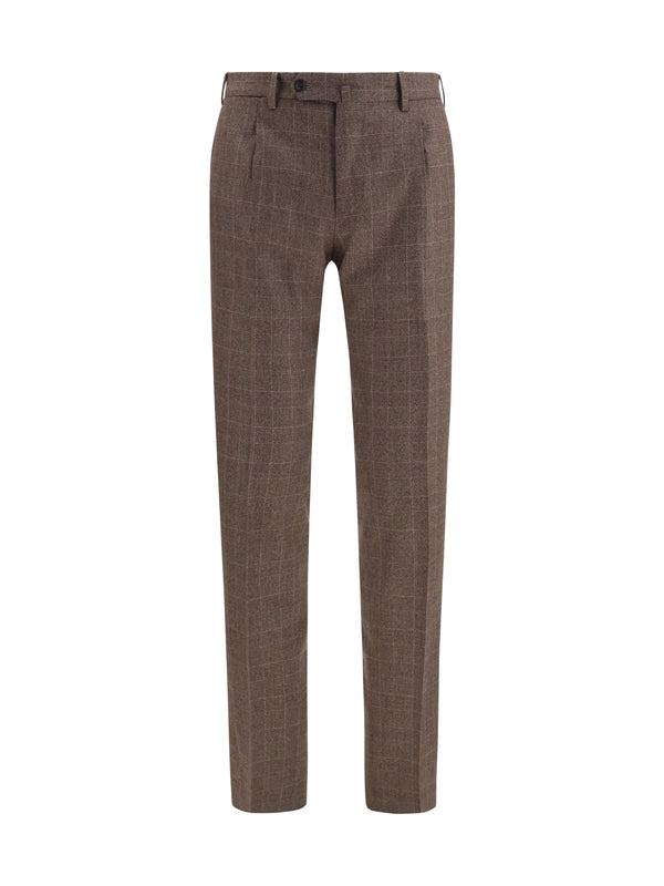 Germano 99% fleece wool trousers in brown