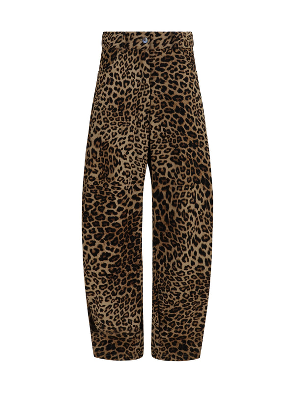 Barrel Pants Animalier Cotton; Elastane