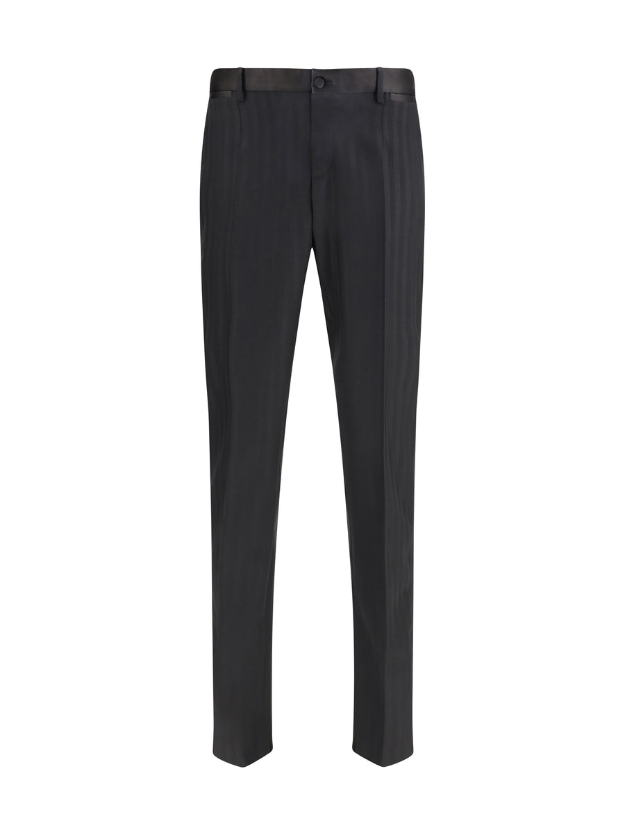 Dolce & Gabbana 90% Fleece Wool Ovis Aries trousers in black