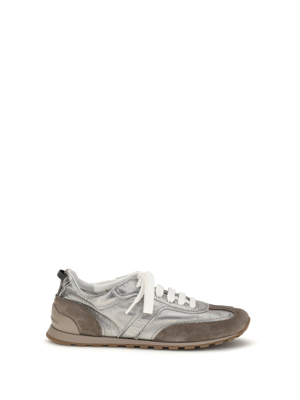 Brunello Cucinelli Upper: 100% calf leather; Sole: 100% rubber sneakers in gray