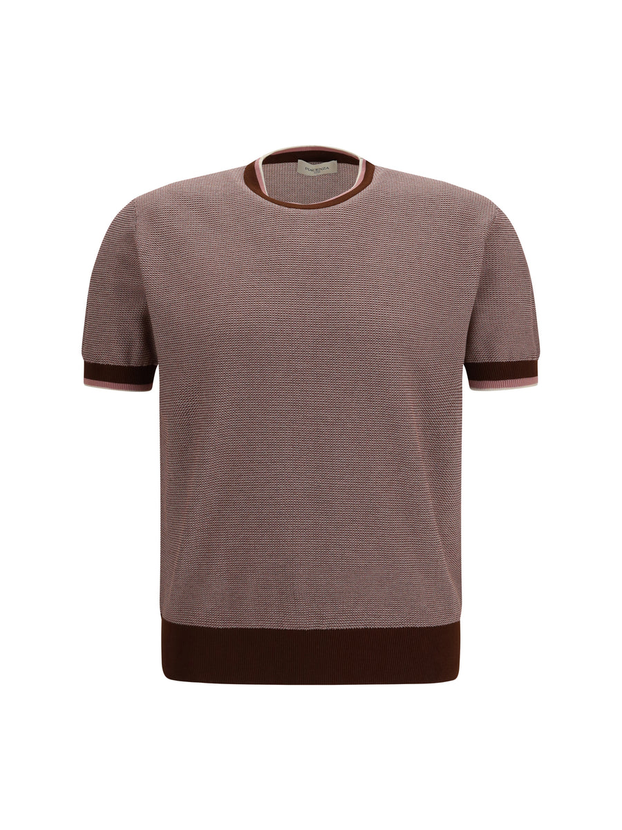 Short-Sleeve Cotton Polo Marrone Rosa Shirts
