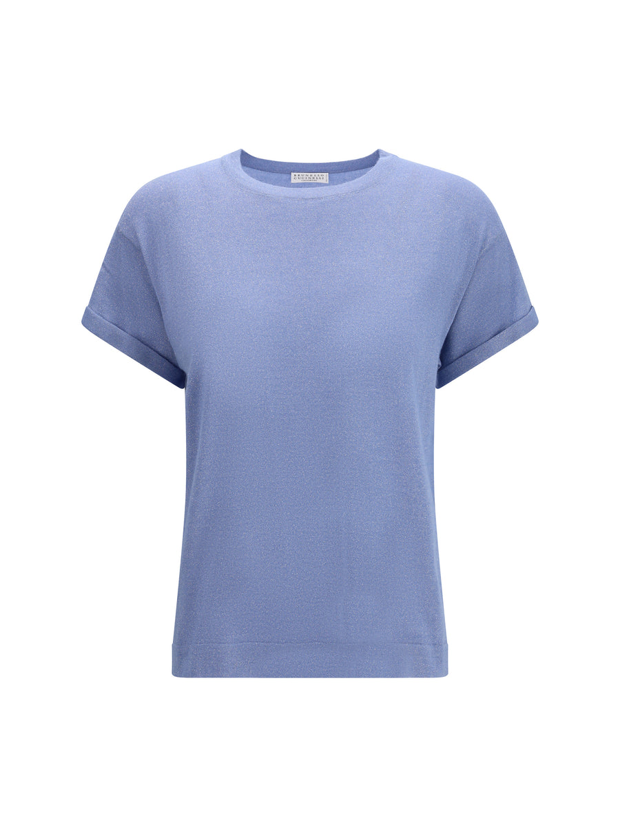Brunello Cucinelli 51% cashmere t-shirt in blue