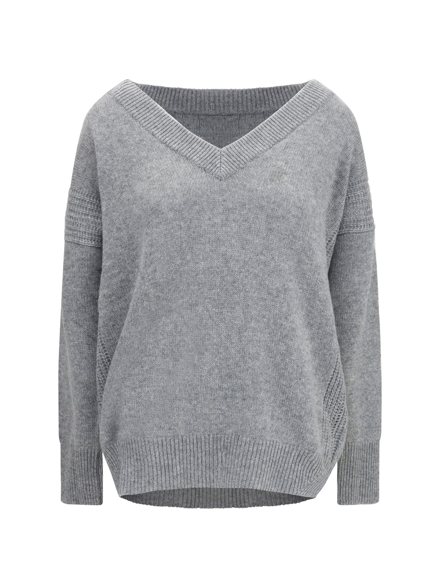 Knit Dress With Slip Grigio