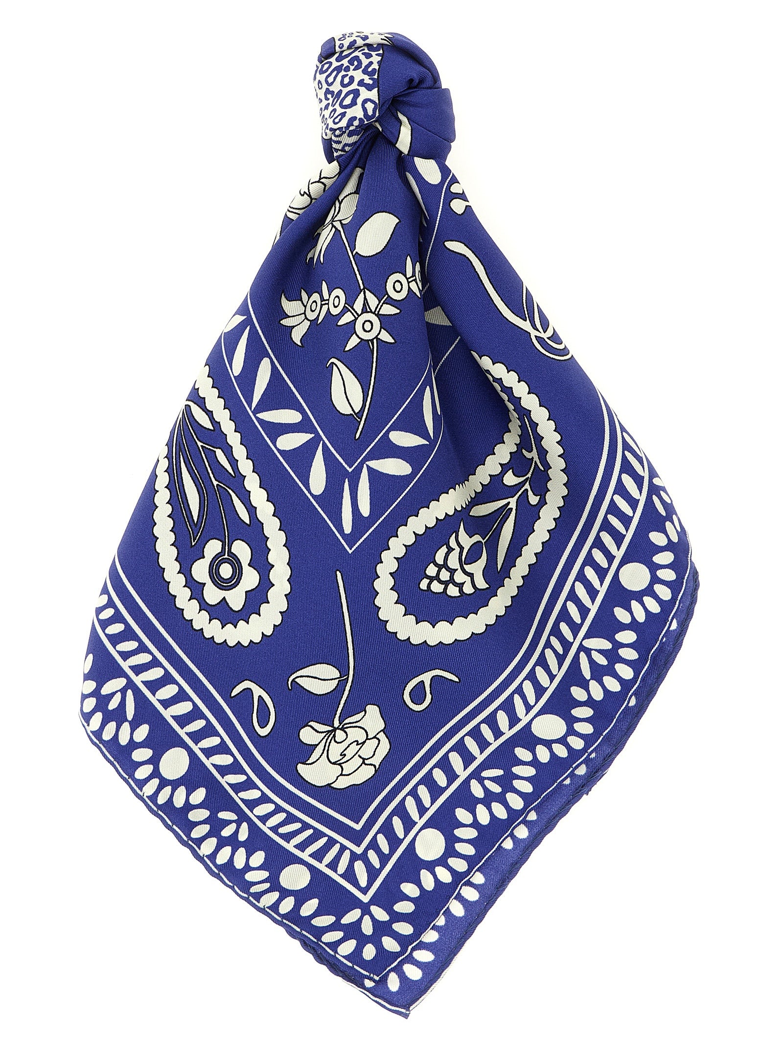 Silk scarf Blue Scarves, Foulards
