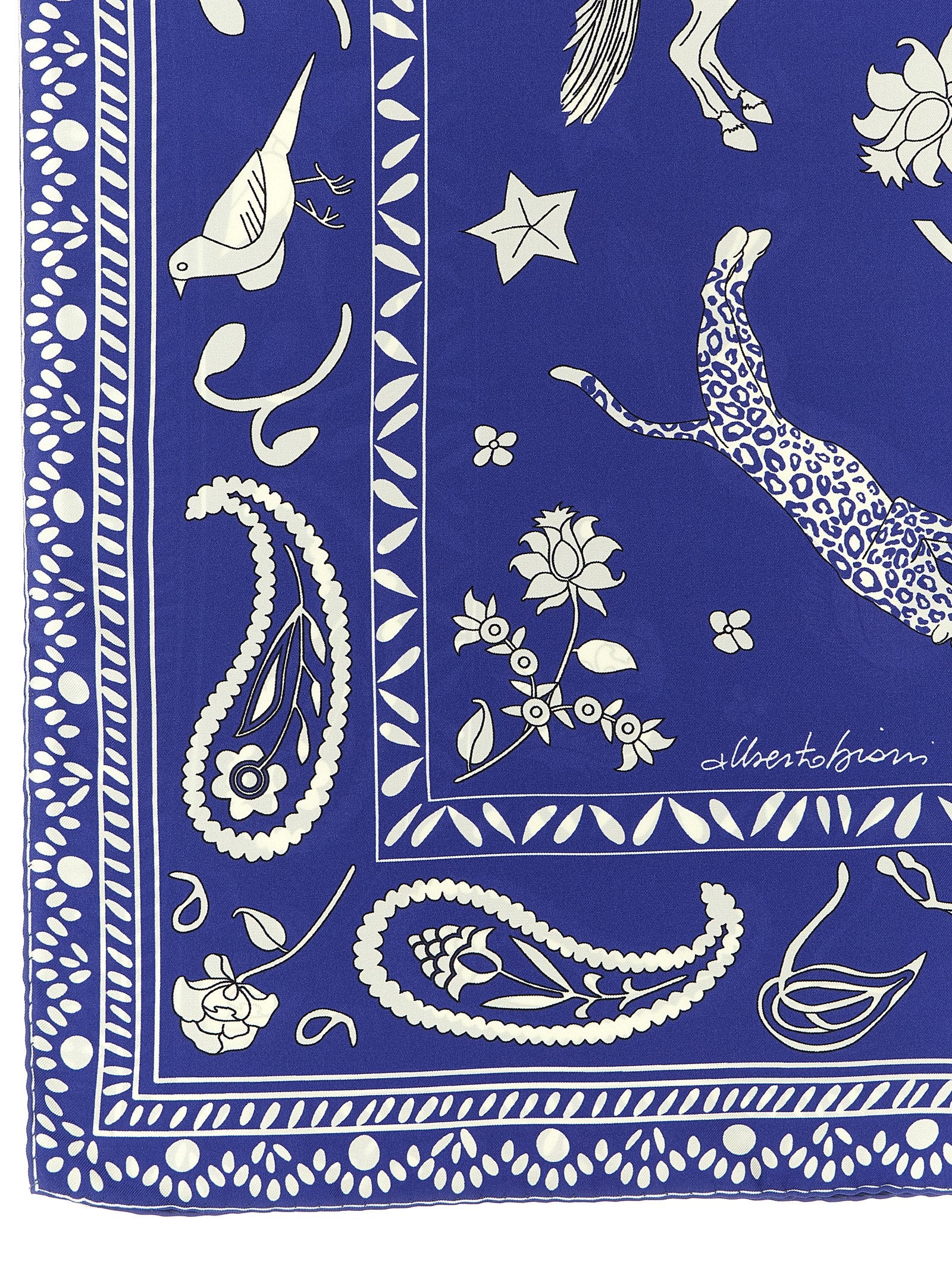 Silk scarf Blue Scarves, Foulards