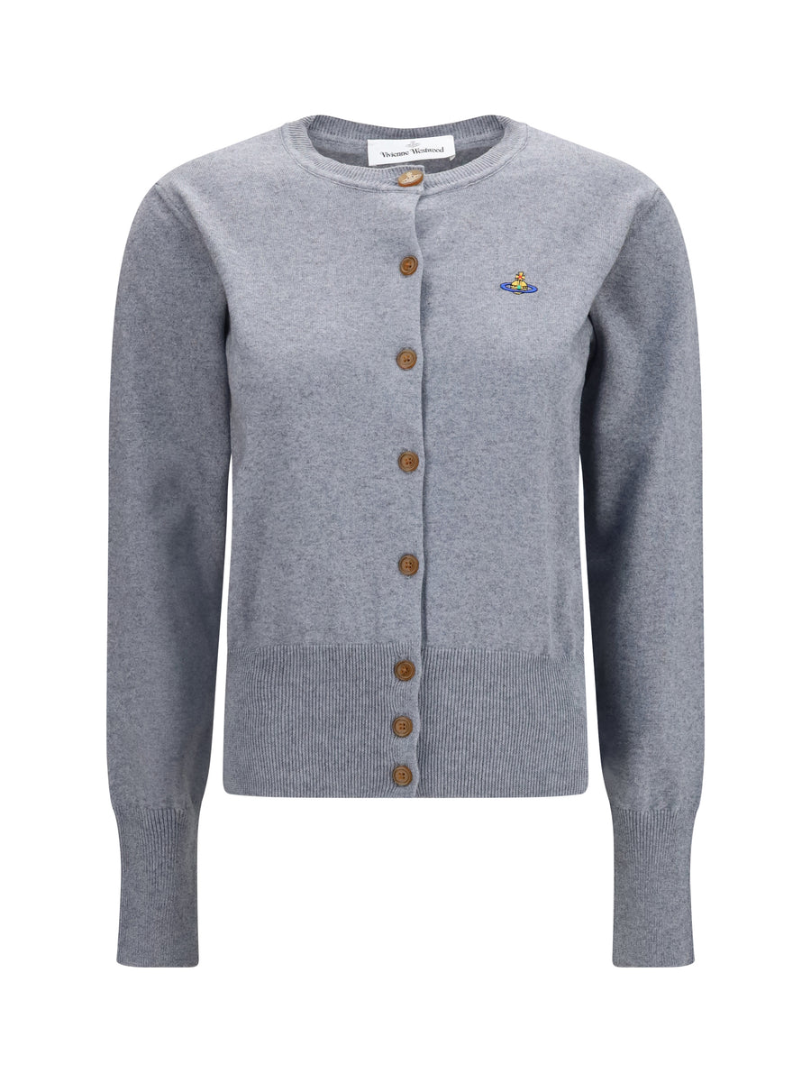 Bea Cardigan Dark Grey Melange Cotton; Kashmir/capra Hircus
