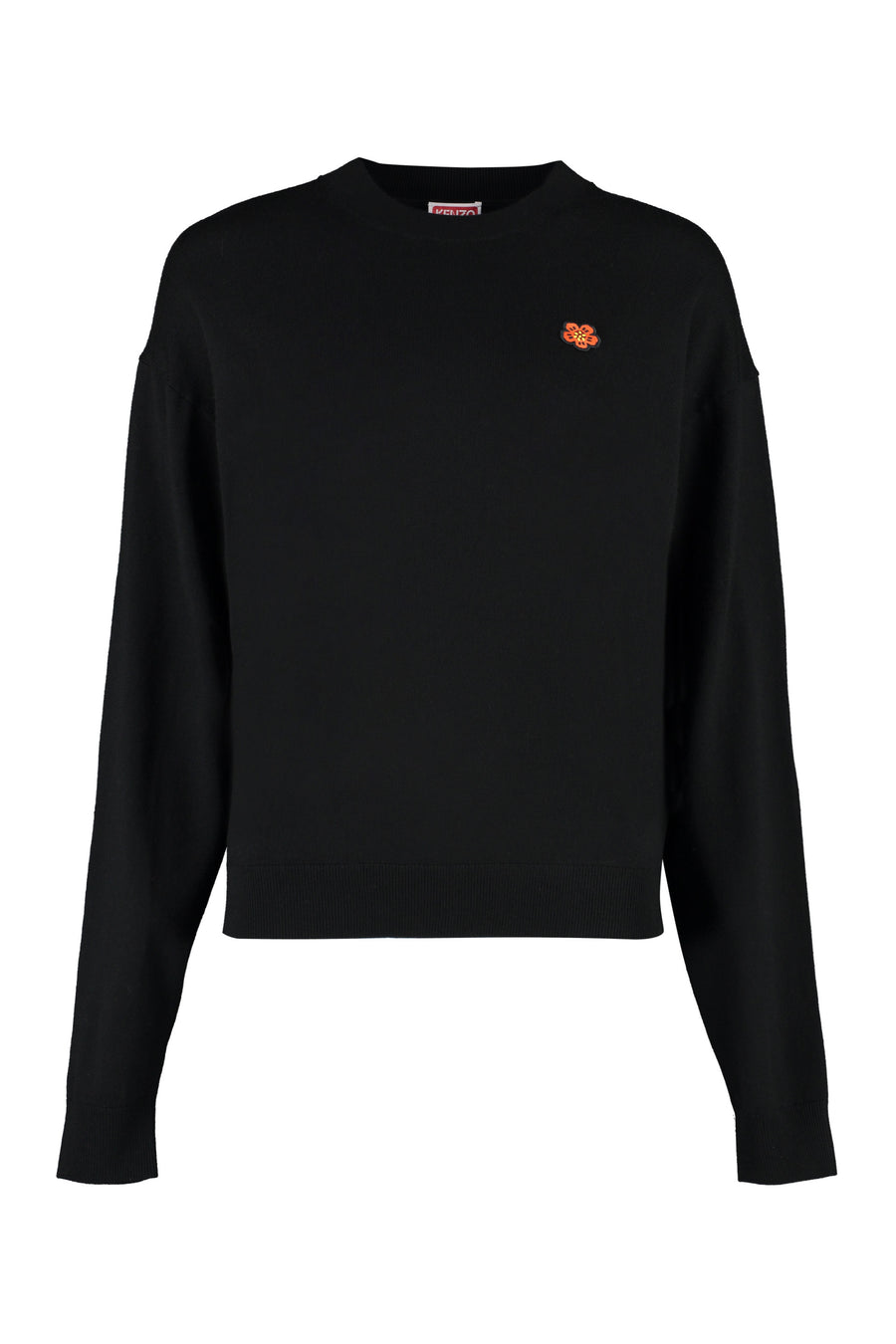 Crew-Neck Wool Sweater Black