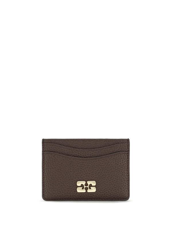 Ganni 48% recycled polyester; 52% thermoplastic polyurethane card case in brown
