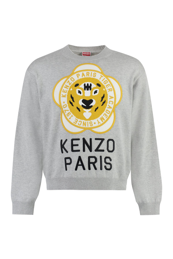 Wool-Blend Crew-Neck Sweater Grey Sweatshirts