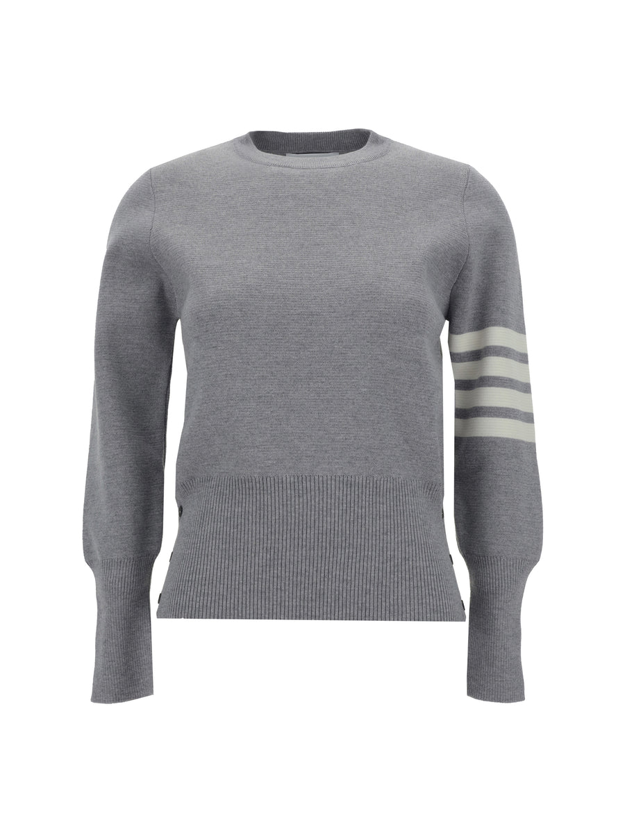 Thom Browne 100% Fleece Wool Ovis Aries sweater in gray