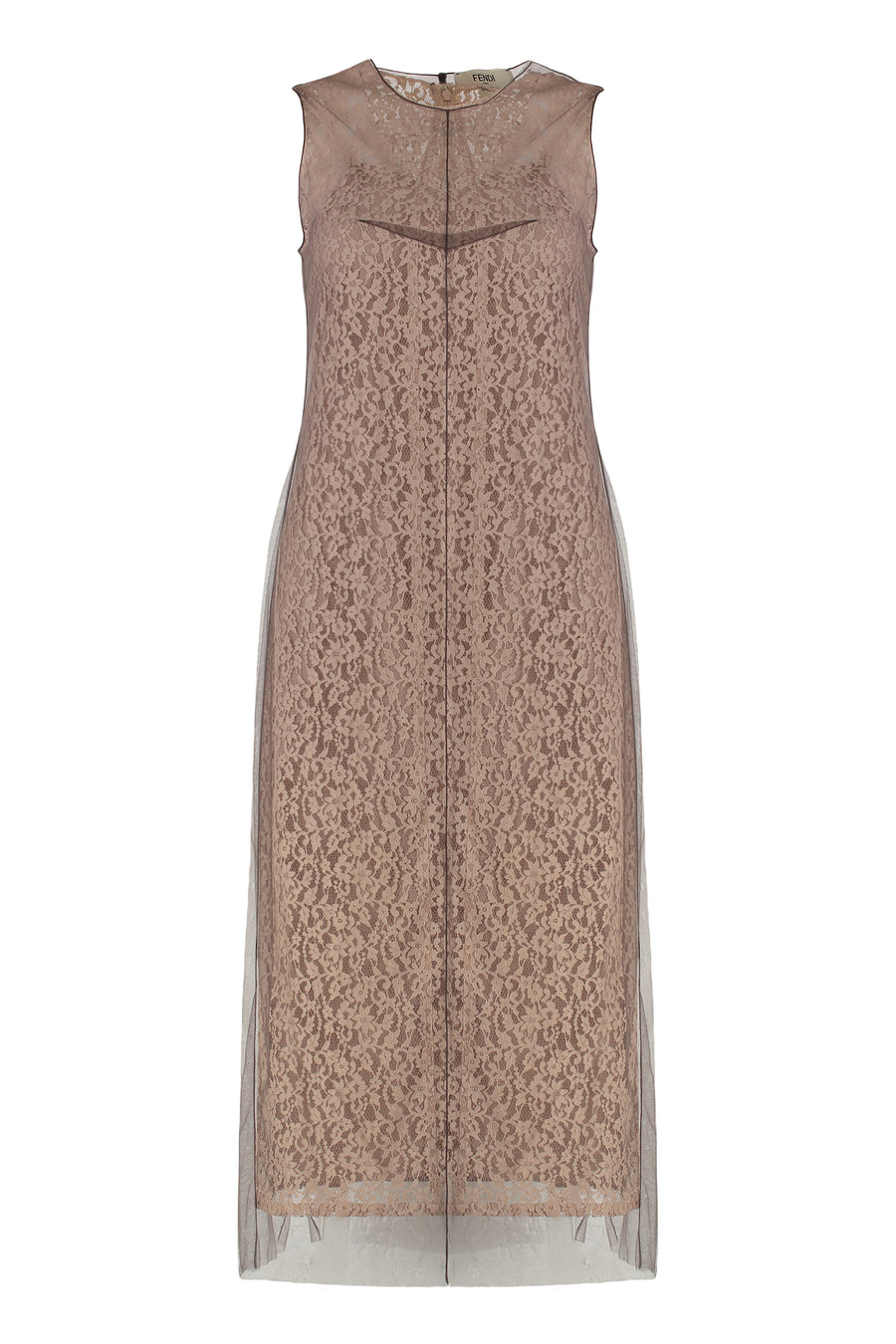 Dress Lace Midi Pink Polyamide