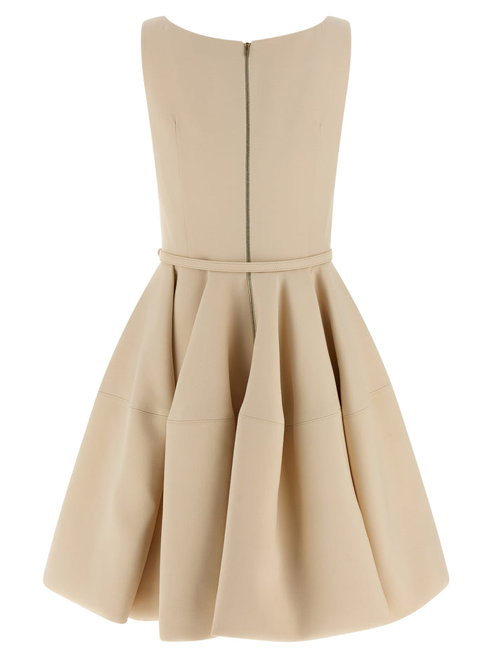 Wheel skirt dress Pink Wool