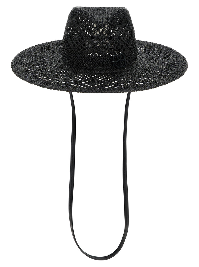 Raffia hat Black Straw