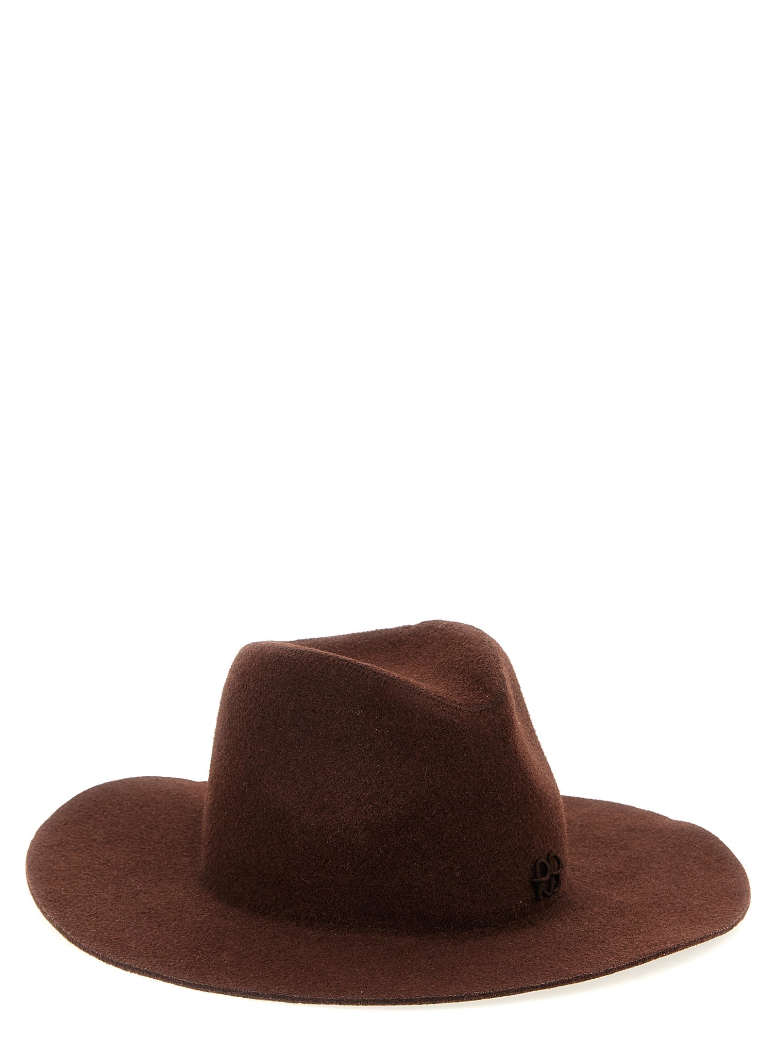 Monogram-embellished Fedora hat Brown Wool